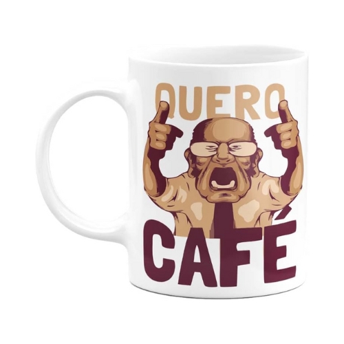 Caneca Divertida Quero Café Meme