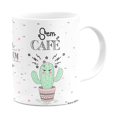 Caneca Fofa como um cacto - com café, sem café