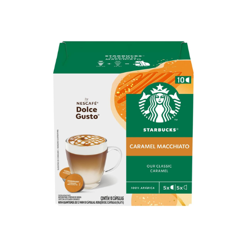 Café com Leite em Cápsula Caramel Macchiato Starbucks Caixa 106,5g 10 Unidades