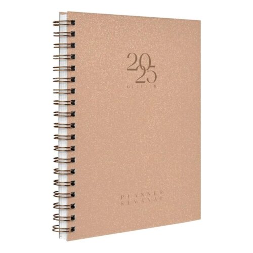 Agenda 2025 Planner Semanal Spot Glitter Cores Nude