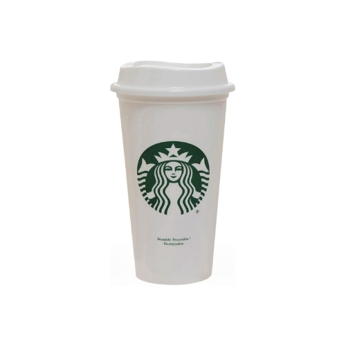 Starbucks Caneca/copo/copo de viagem reutilizável branco grande médio, 473 ml