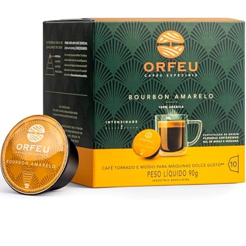 ORFEU Café Cápsula 10 Bourbon Amarelo Compatível Dolce Gusto